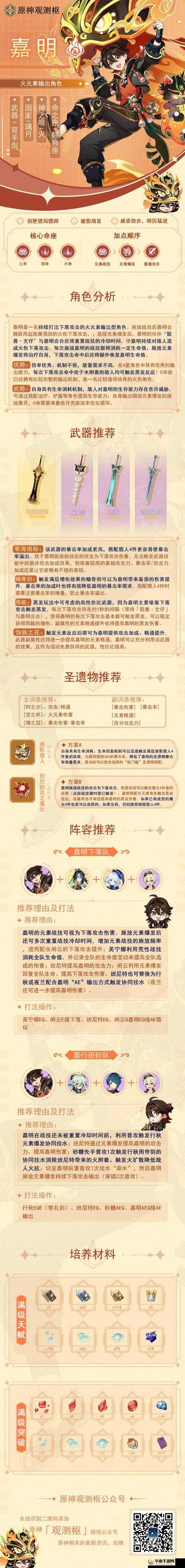 关于原神嘉明技能强度全面解析与览