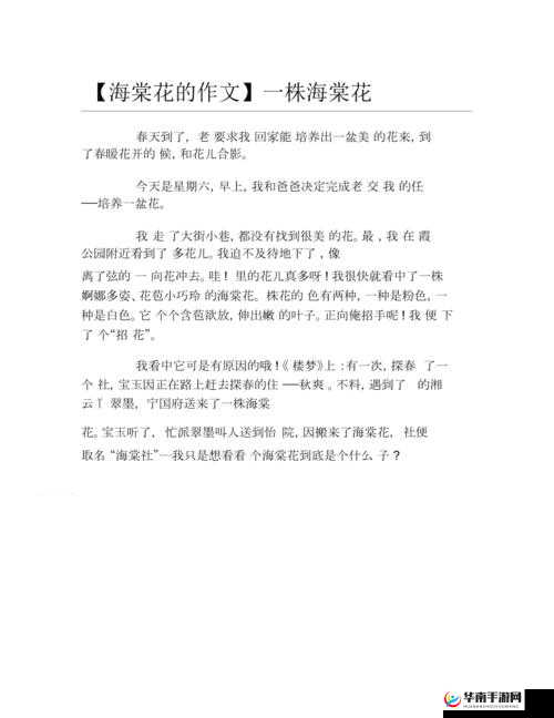 爸爸的养子小既既海棠的奇妙成长故事
